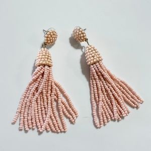 Soft Pink Beaded Dangling Earrings